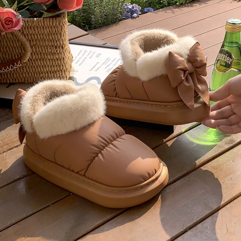Women Bags 2026 - Bow Cotton Slippers Women's Winter Bag