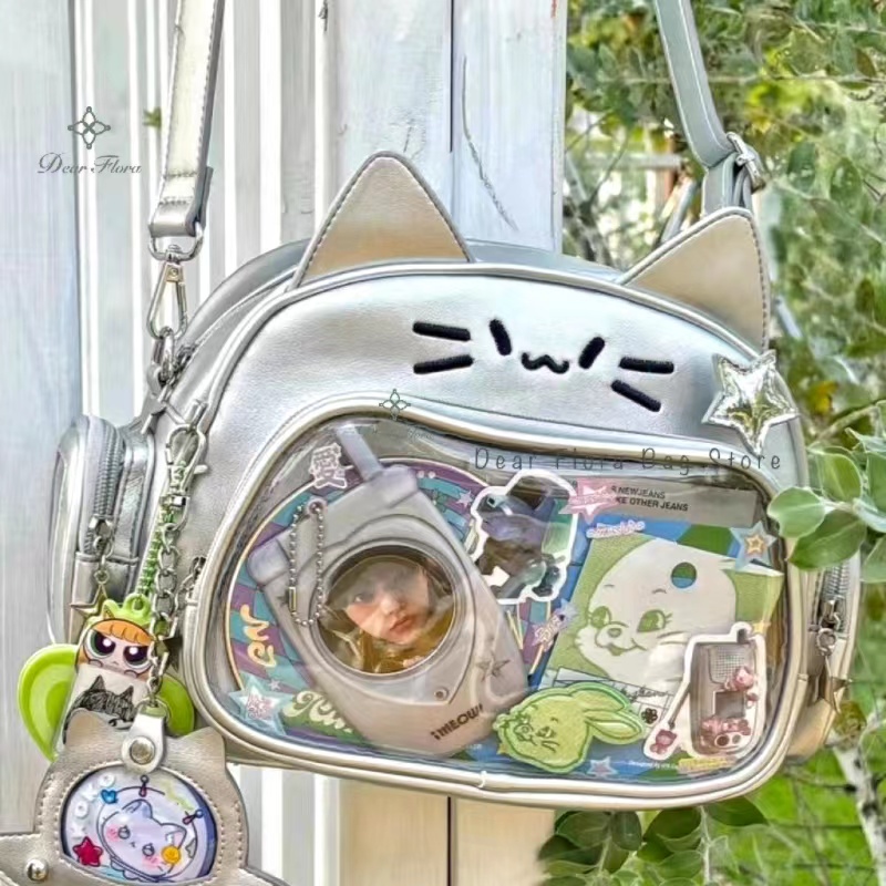 New Y2K Korean Kawaii Cat Ita  - Women Bags White recension och pris