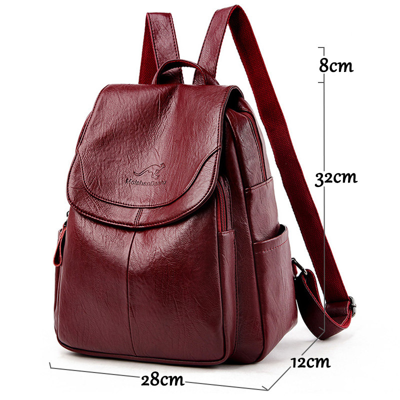 Vintage Soft Leather Backpack  - Women Bags White recension och pris