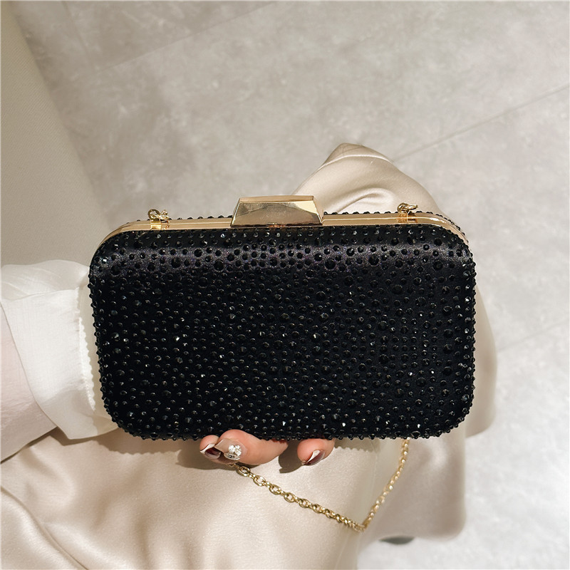 Black Full Rhinestone Hard Clu - Evening Bag Beaded recension och pris
