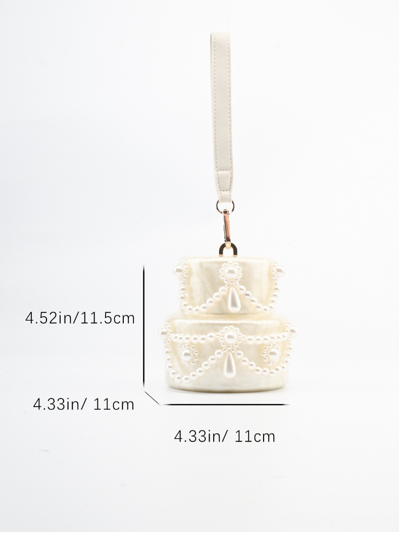 Cake shape clutch bag acrylic  - Evening Bag Beaded recension och pris