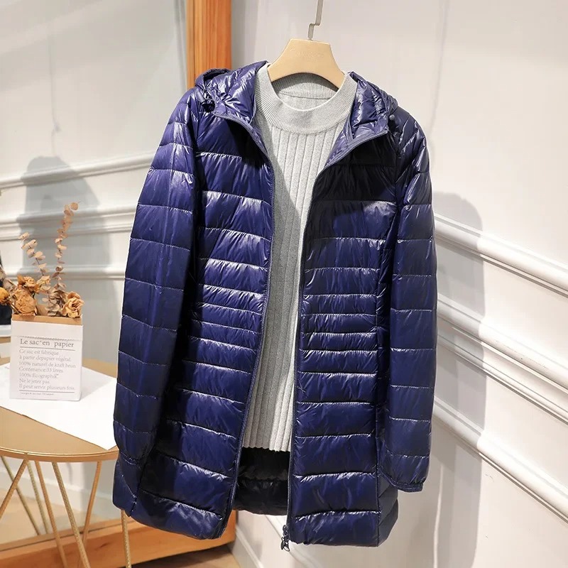 Female Long Down Jacket Light  - Women Bags White recension och pris