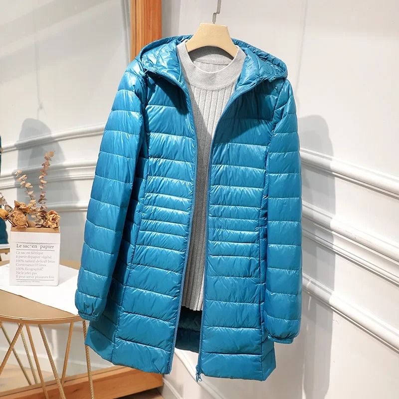 Female Long Down Jacket Light  - Women Bags White recension och pris