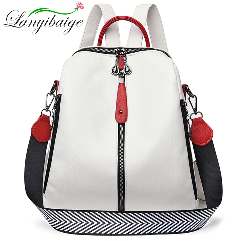 Fashion Backpack Women Soft Le - Women Bags White recension och pris