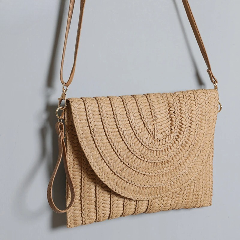 Straw Woven Shoulder Crossbody - Flap Bag Envelope recension och pris