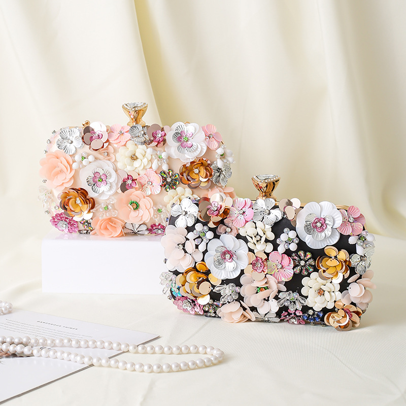 Floral Evening Dinner Handbag  - Evening Bag Beaded recension och pris