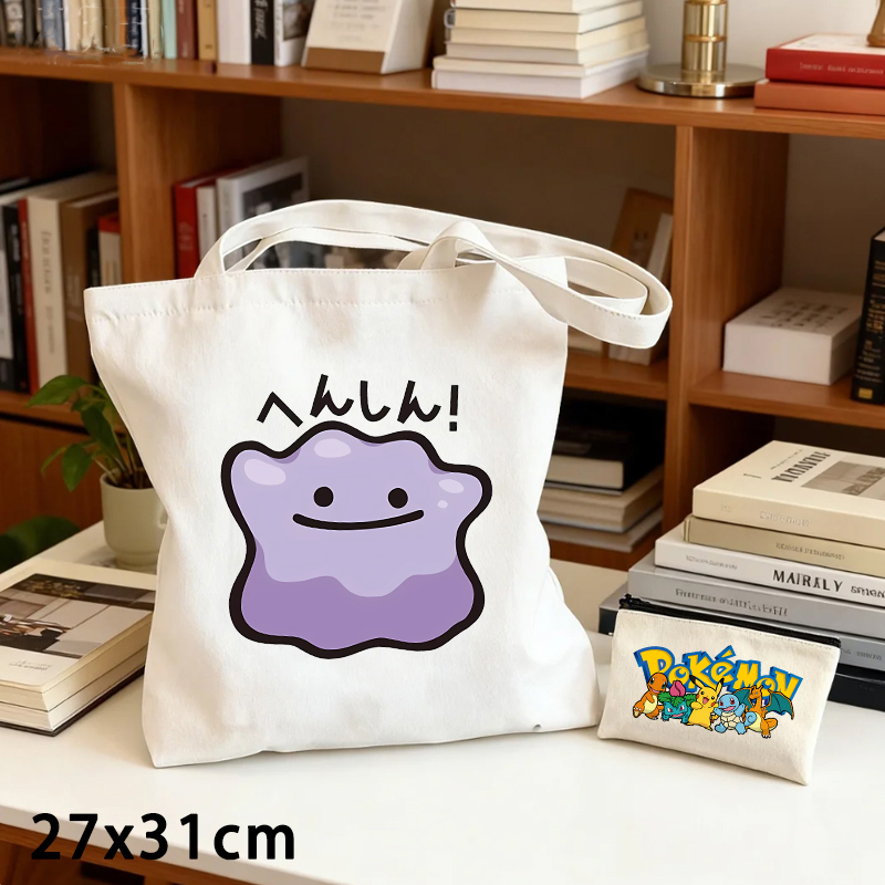 2PCS Pokemoned Canvas Bag and  - Women Bags Daily Use recension och pris