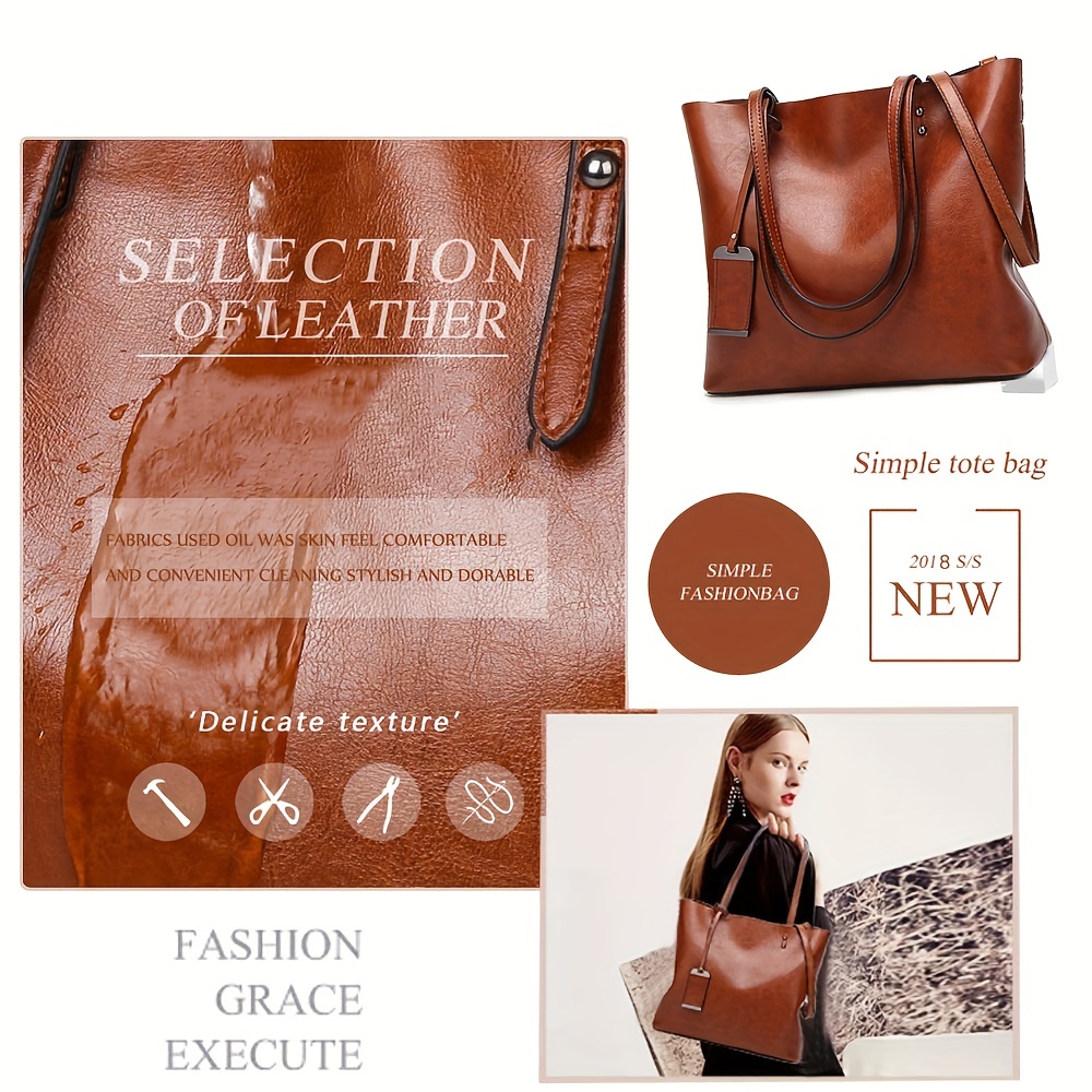 Fashionable Classic Retro Leat - Women'S Tote Bags For Work recension och pris